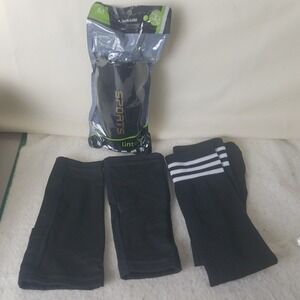 Lintox Sports Shin Guard‎ Socks Black Size M Soccer Football Youth Adult NWT